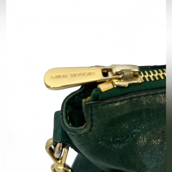 Michael Kors Uptown Astor studded leather satchel bag in hunter green Circa 2004 - Picture 4 of 8
